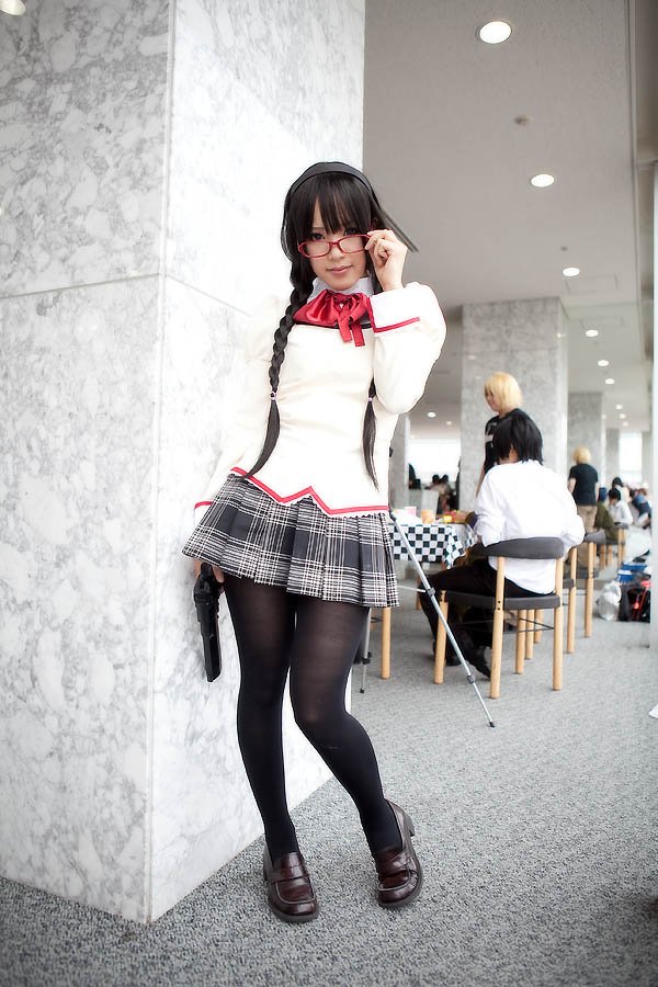 魔法少女晓美焰性感黑丝cosplay